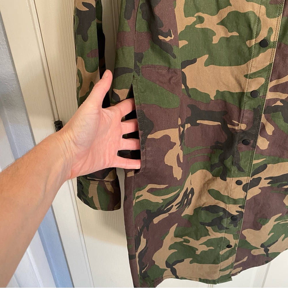 Vans Camouflage Shirtdress Trench Coat Women’s Medium Punk Skater Grunge Utility - Picture 8 of 11